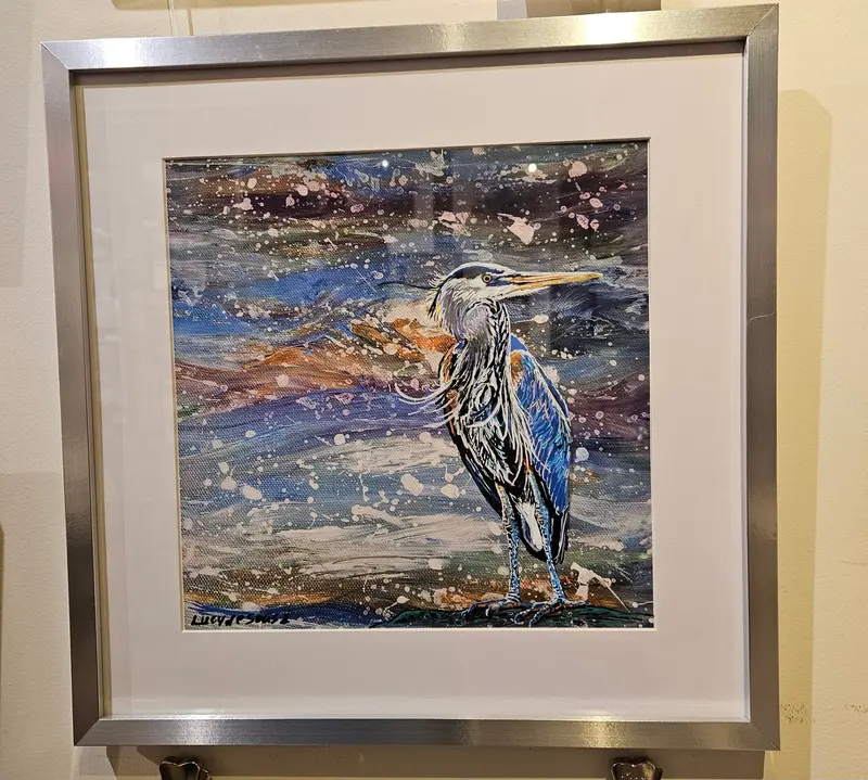 The Great Blue Heron Original Painting By Lucy De Sousa 1