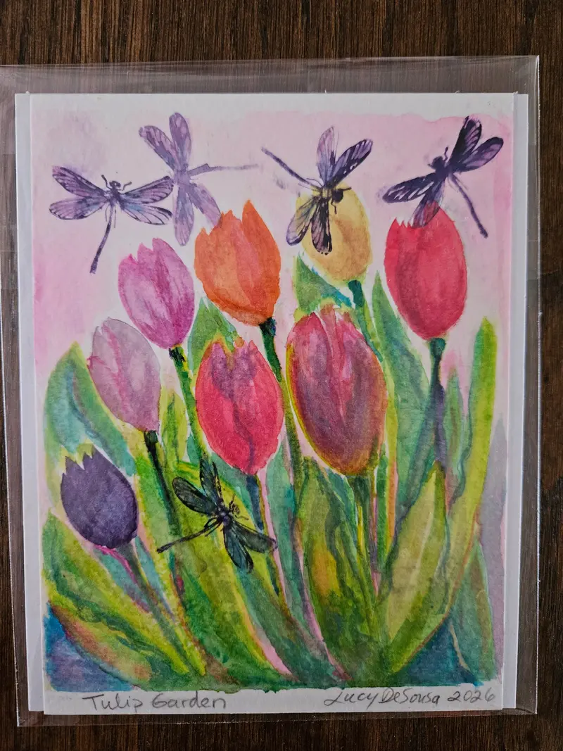 Tulips, Original Painting By Lucy De Sousa 1