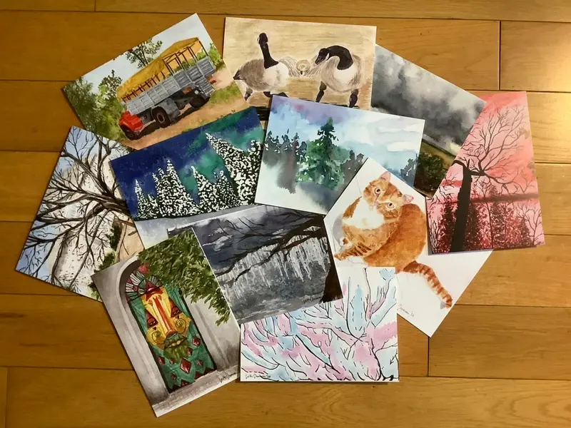 Various Watercolour 5 X 7 Blank Cards Leith Channen 1
