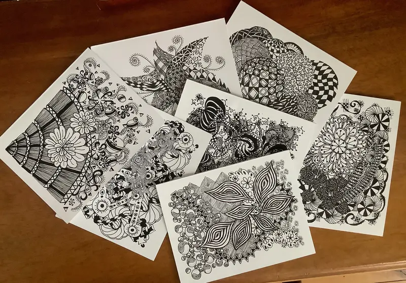 Various Zentangles Leith Channen Small Card 1