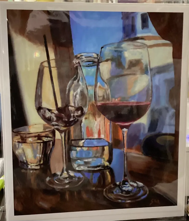 Wine Glass Print By Pat Shea 1