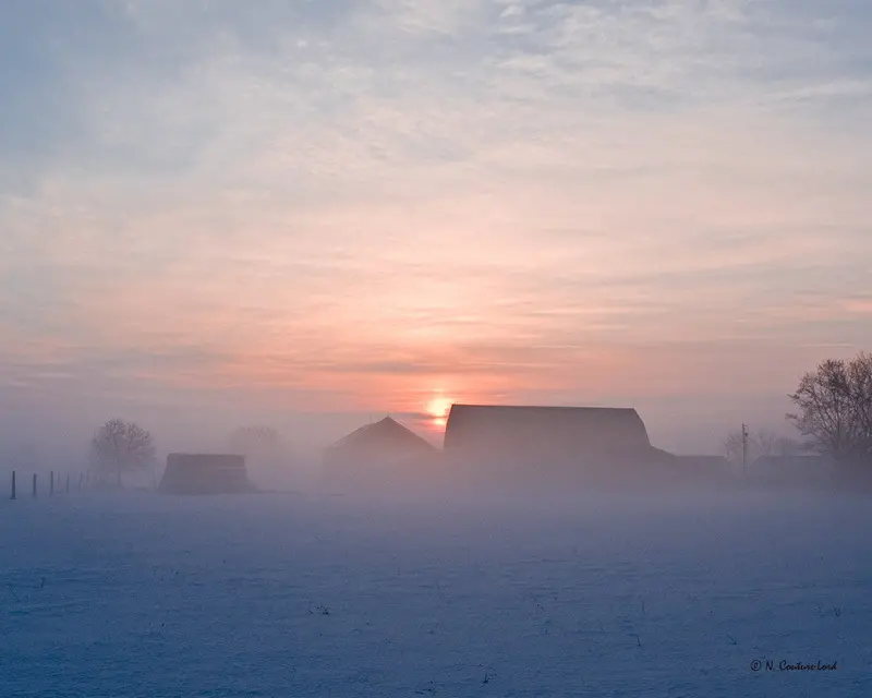Winter Sunrise On Farm - Print 8X10 1