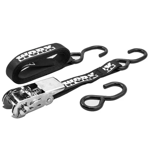Worx Triple Hook Stainless Steel Tie-Down Ratchet Strap 1
