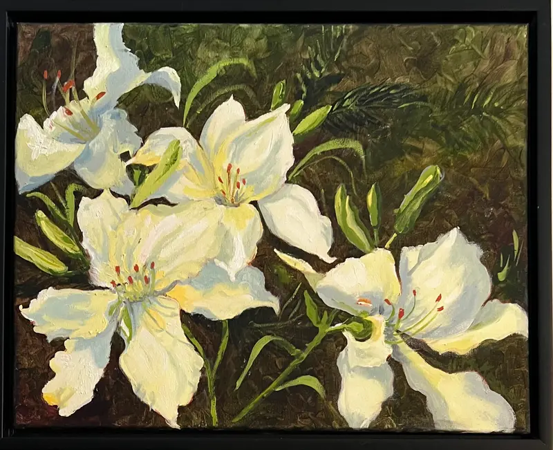 Yellow Lilies - Original By Hazel Mckegney 1