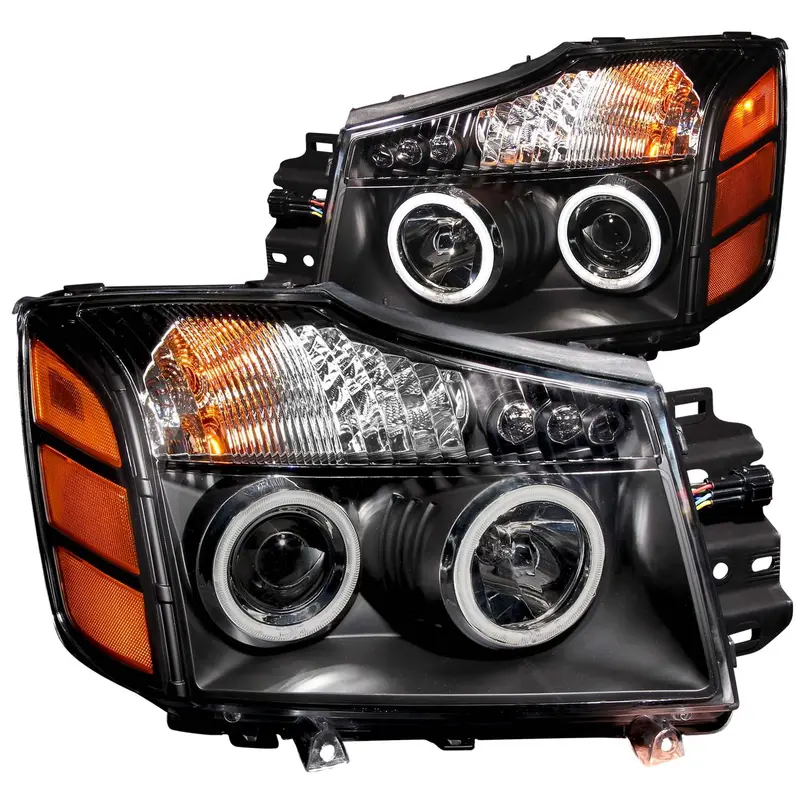 Anzo Usa 111095 Dual Halo Projector Headlight Set – Clear Lens, Black Housing, Ccfl Accent 1