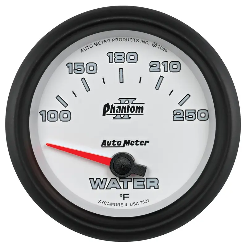 Autometer Phantom Ii Water Temperature Gauge – 2-5/8 Inch, Electric, 100–250°F 1