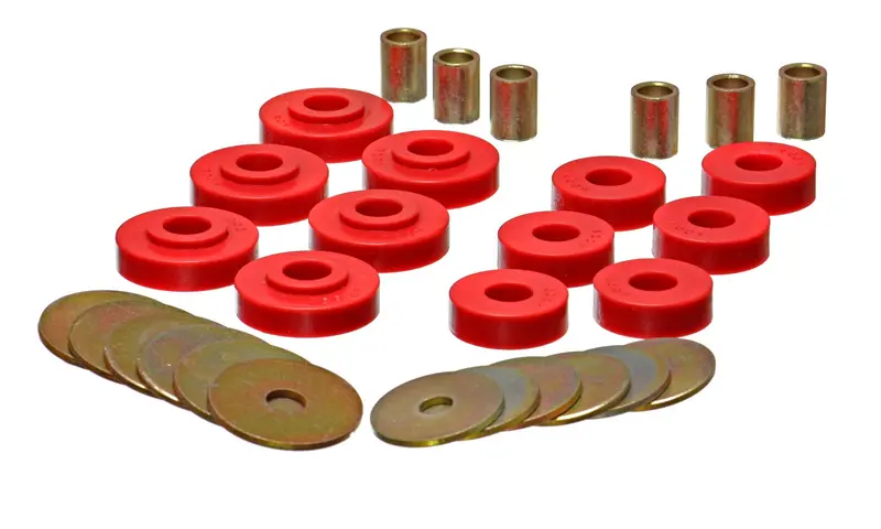 Energy Suspension 3.4102R Red Polyurethane Body Mount Kit For Enhanced Rigidity 1