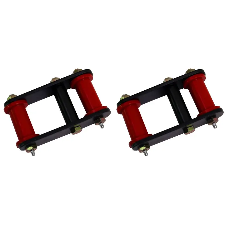 Rugged Ridge 18265.04 Greasable Heavy-Duty Shackle Kit – Includes Red Polyurethane Bushings 1
