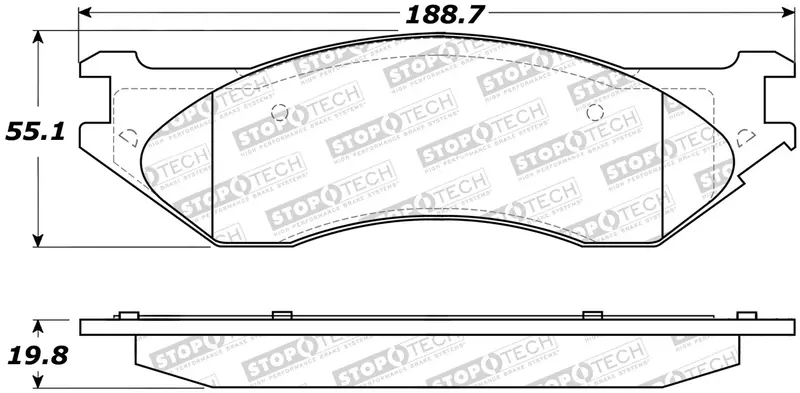 Stoptech 308.07022 Street Brake Pad Set With Shims And Mounting Hardware 1